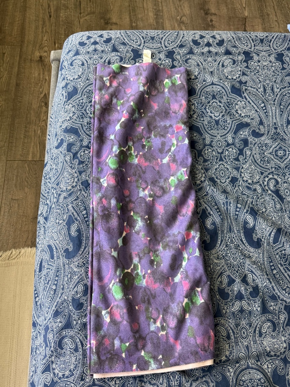 Lululemon Athletica Yoga Mat w/Purple Floral w/ Black, Pink, & Green Accents.